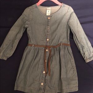 Carters 2T denim long sleeve belted dress